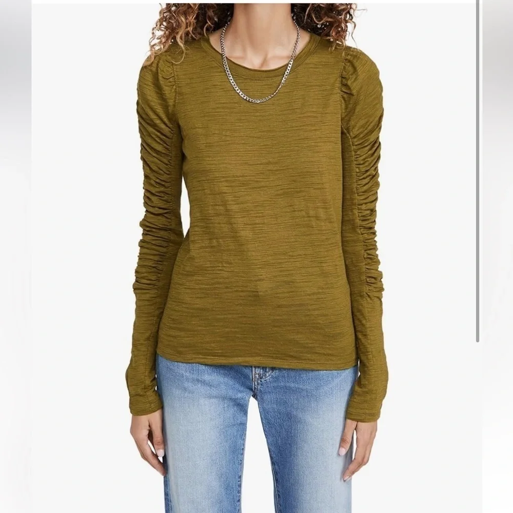 Free People Green Ruched Long Sleeve 🫒